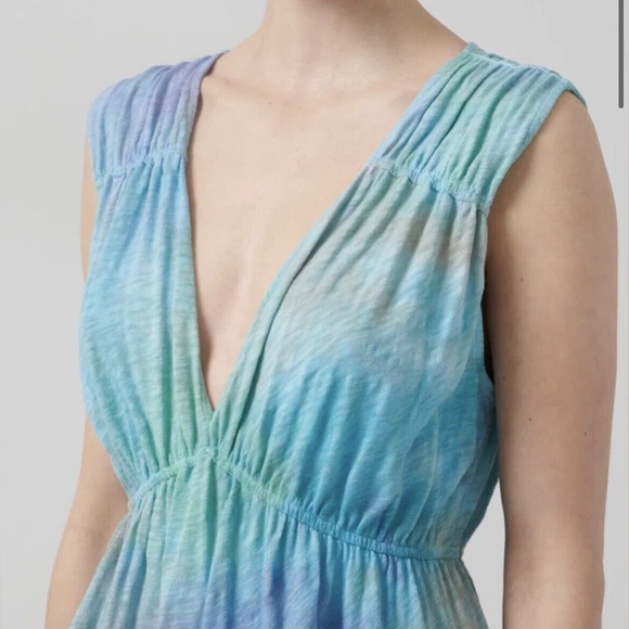 ATM Anthony Thomas Melillo Pastel Swiftie Slub V Neck Baby Doll Mini Dress - Picture 3 of 7